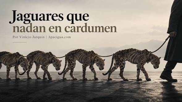 Jaguares que nadan en cardumen